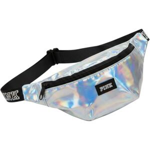 Victoria's Secret PINK Holographic Iridescent Fanny Pack Belt Bag Silver Y2K
